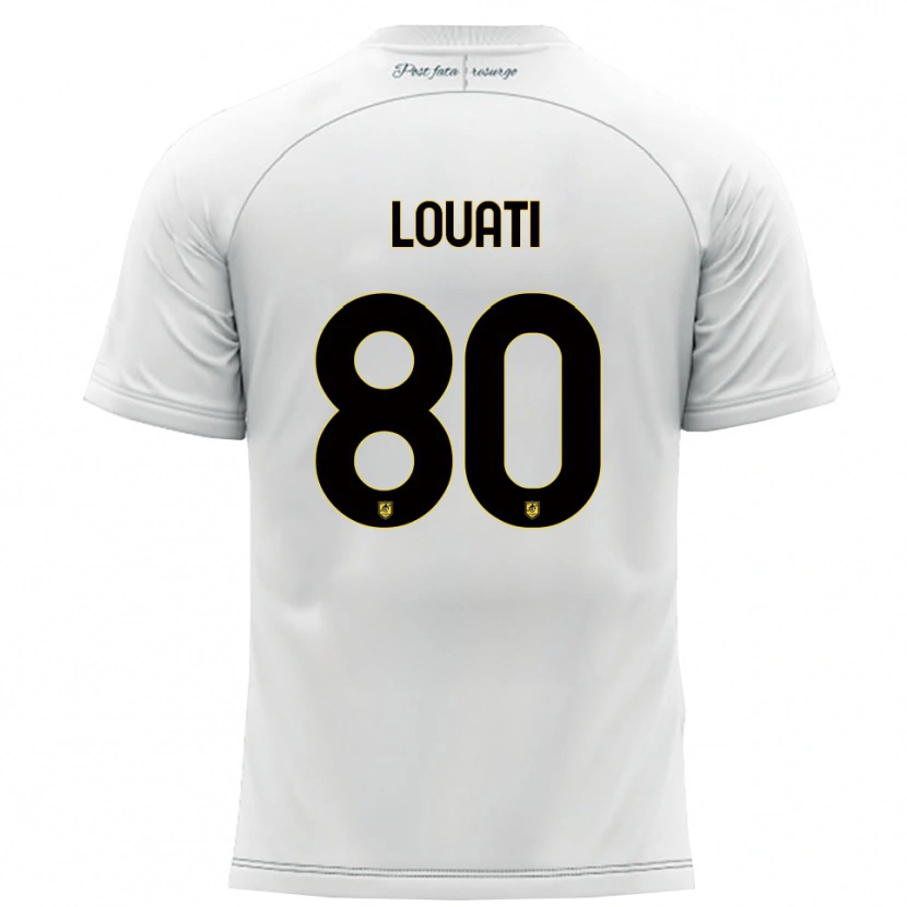 Danxen Dětské Alessandro Louati #80 Bílá Žlutá Daleko Hráčské Dresy 2025/26 Dres