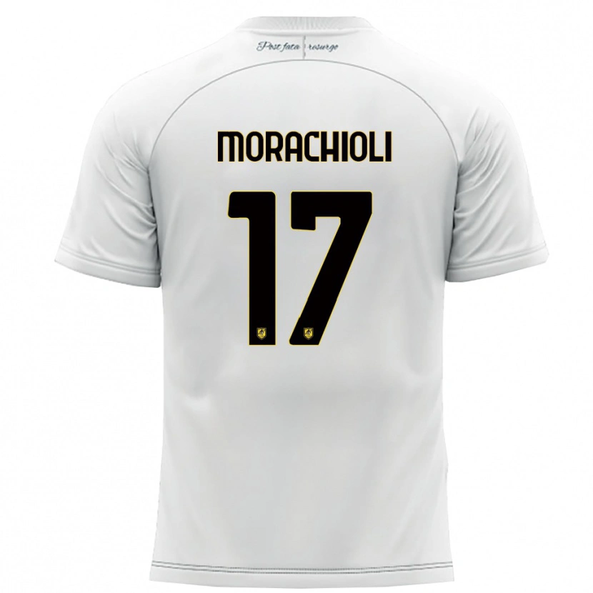 Danxen Dětské Gregorio Morachioli #17 Bílá Žlutá Daleko Hráčské Dresy 2025/26 Dres