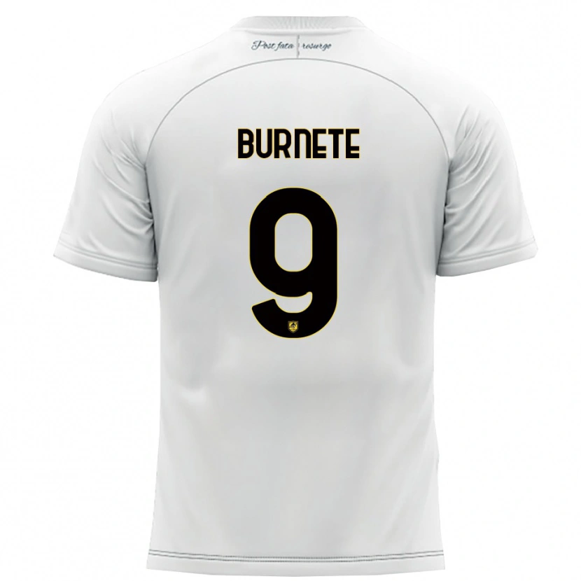 Danxen Dětské Rareș Burnete #9 Bílá Žlutá Daleko Hráčské Dresy 2025/26 Dres