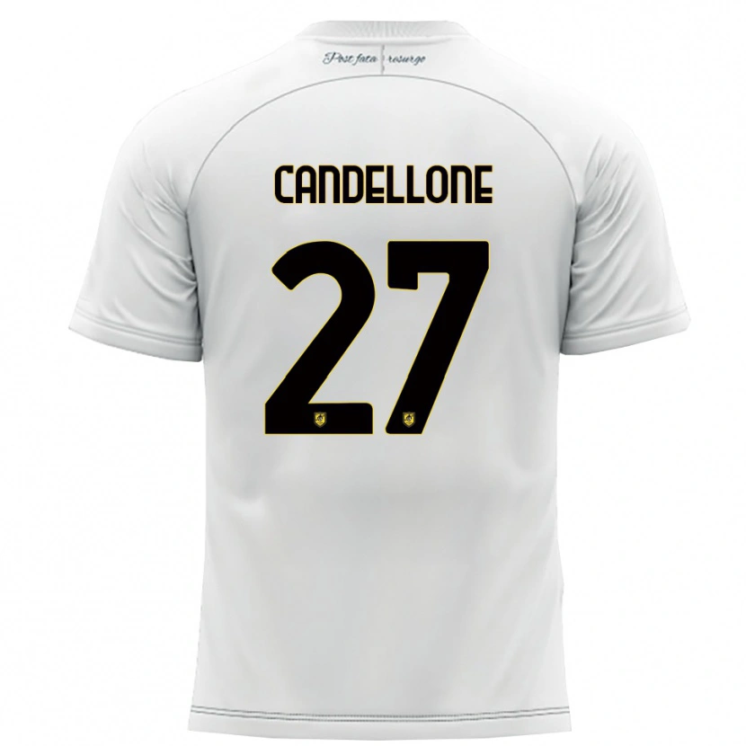 Danxen Dětské Leonardo Candellone #27 Bílá Žlutá Daleko Hráčské Dresy 2025/26 Dres