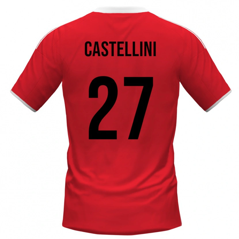 Danxen Dětské Alessio Castellini #27 Červenobílá Daleko Hráčské Dresy 2025/26 Dres