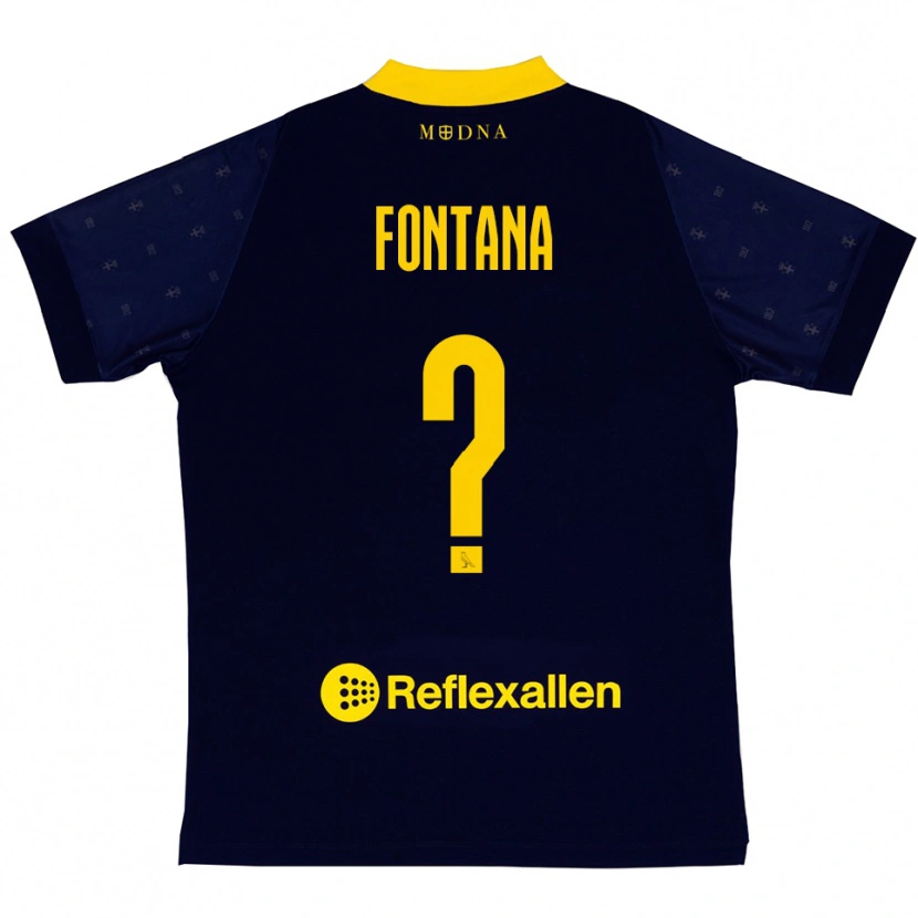 Danxen Dětské Brando Fontana #0 Tmavě Modrá Žlutá Daleko Hráčské Dresy 2025/26 Dres
