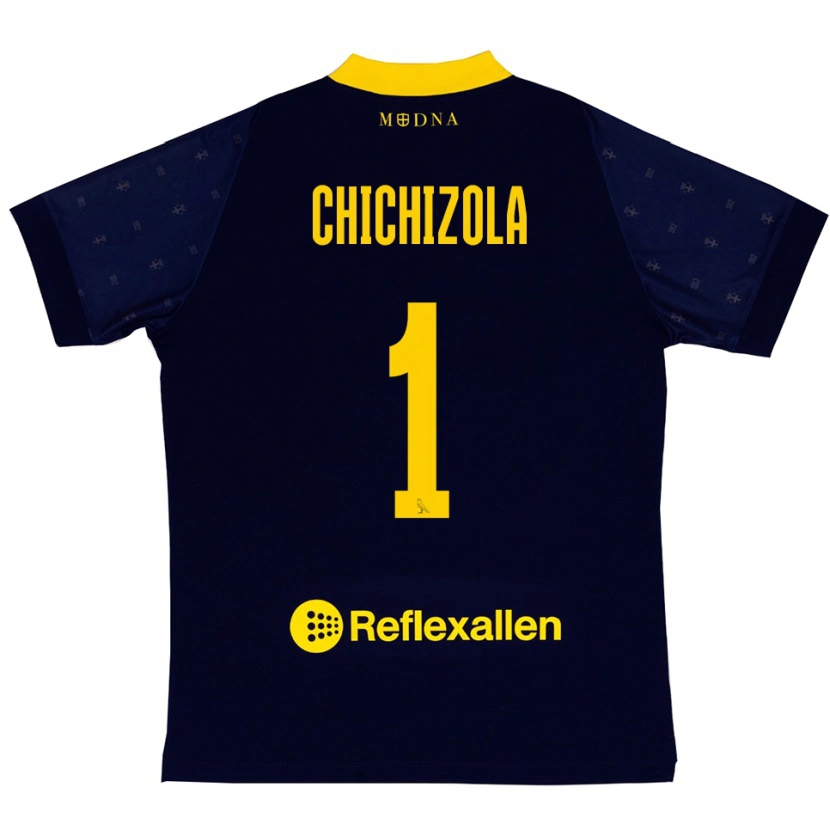 Danxen Dětské Leandro Chichizola #1 Tmavě Modrá Žlutá Daleko Hráčské Dresy 2025/26 Dres