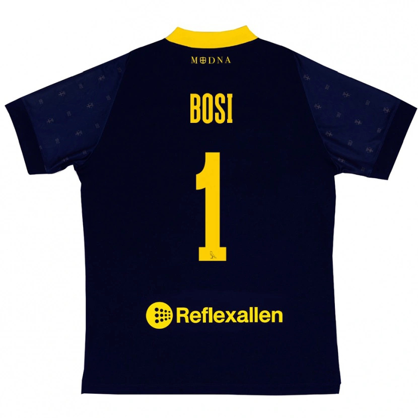 Danxen Dětské Matteo Bosi #1 Tmavě Modrá Žlutá Daleko Hráčské Dresy 2025/26 Dres