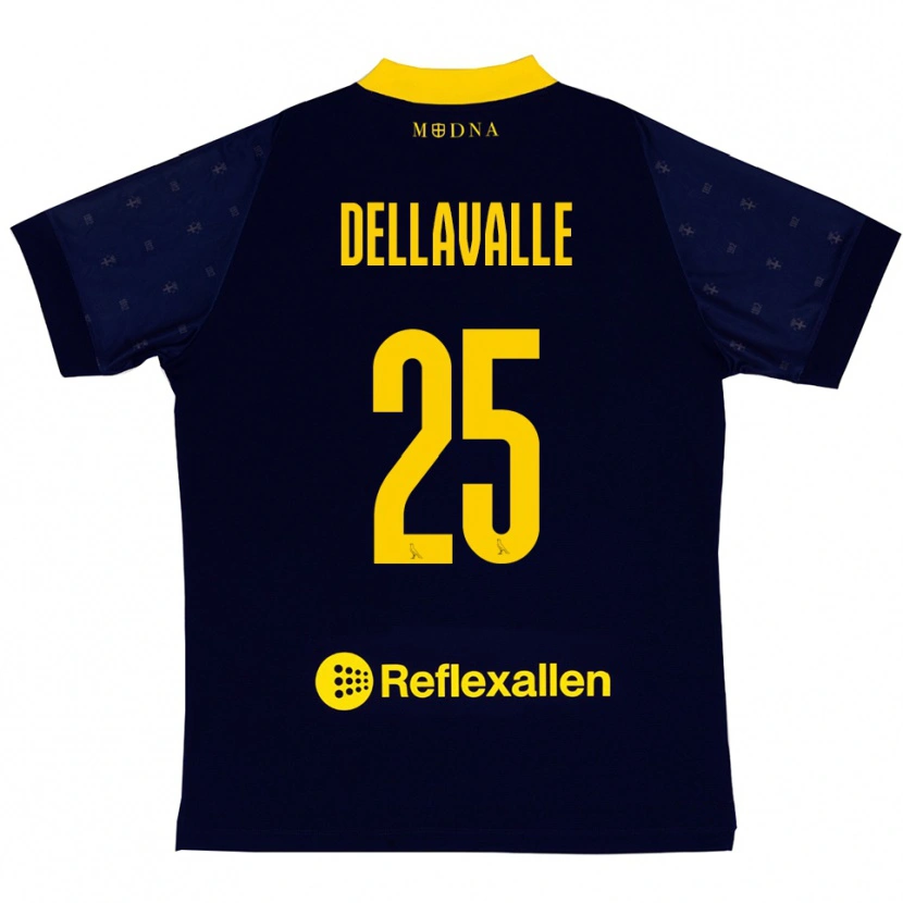 Danxen Dětské Alessandro Dellavalle #25 Tmavě Modrá Žlutá Daleko Hráčské Dresy 2025/26 Dres