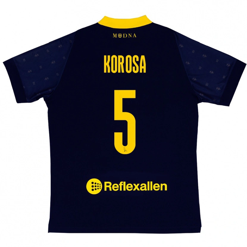 Danxen Dětské Anej Koroša #5 Tmavě Modrá Žlutá Daleko Hráčské Dresy 2025/26 Dres