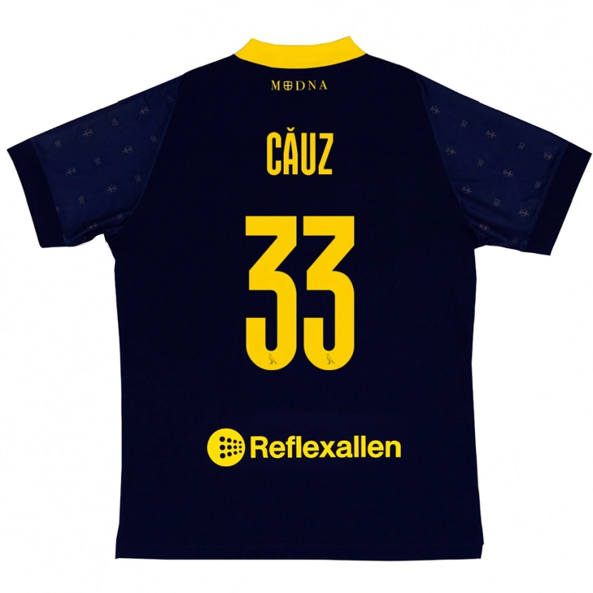 Danxen Dětské Cristian Căuz #33 Tmavě Modrá Žlutá Daleko Hráčské Dresy 2025/26 Dres