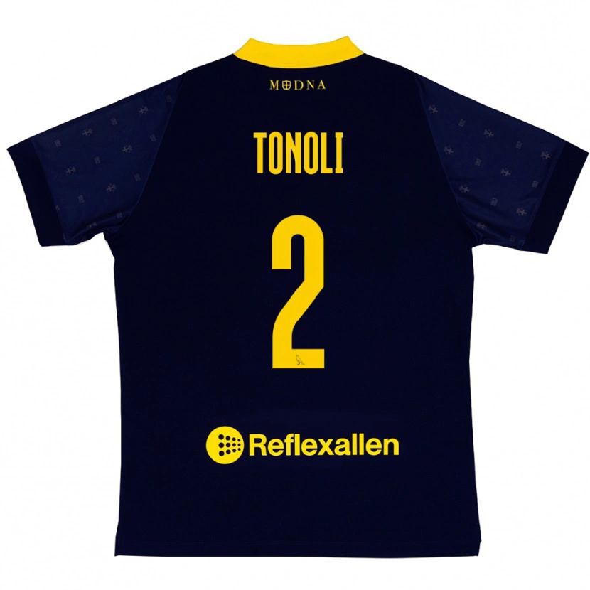 Danxen Dětské Daniel Tonoli #2 Tmavě Modrá Žlutá Daleko Hráčské Dresy 2025/26 Dres