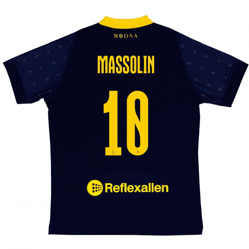 Danxen Dětské Yanis Massolin #10 Tmavě Modrá Žlutá Daleko Hráčské Dresy 2025/26 Dres