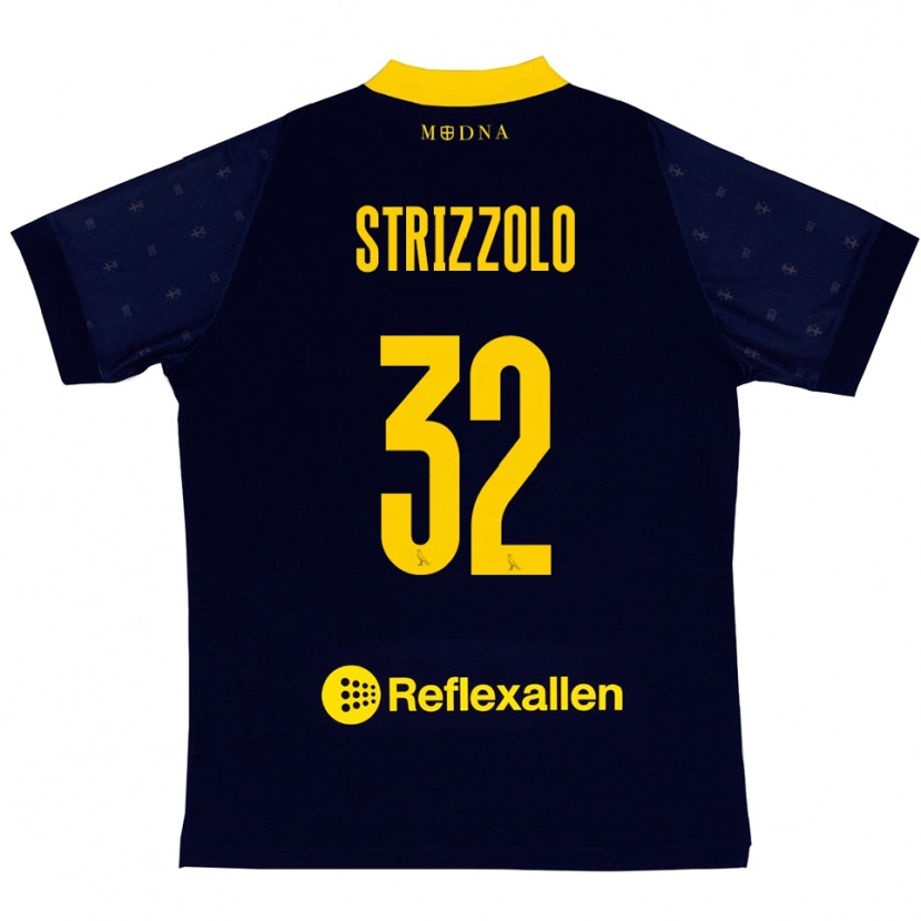 Danxen Dětské Luca Strizzolo #32 Tmavě Modrá Žlutá Daleko Hráčské Dresy 2025/26 Dres