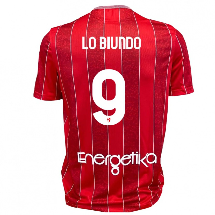 Danxen Dětské Emiliano Lo Biundo #9 Červenobílá Daleko Hráčské Dresy 2025/26 Dres