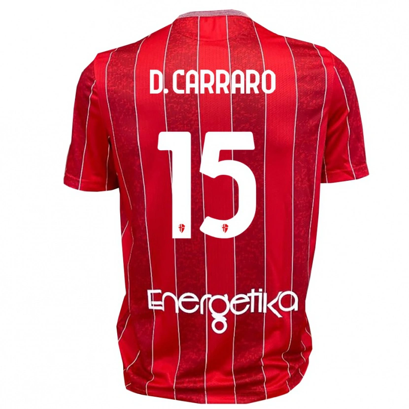 Danxen Dětské Davide Carraro #15 Červenobílá Daleko Hráčské Dresy 2025/26 Dres
