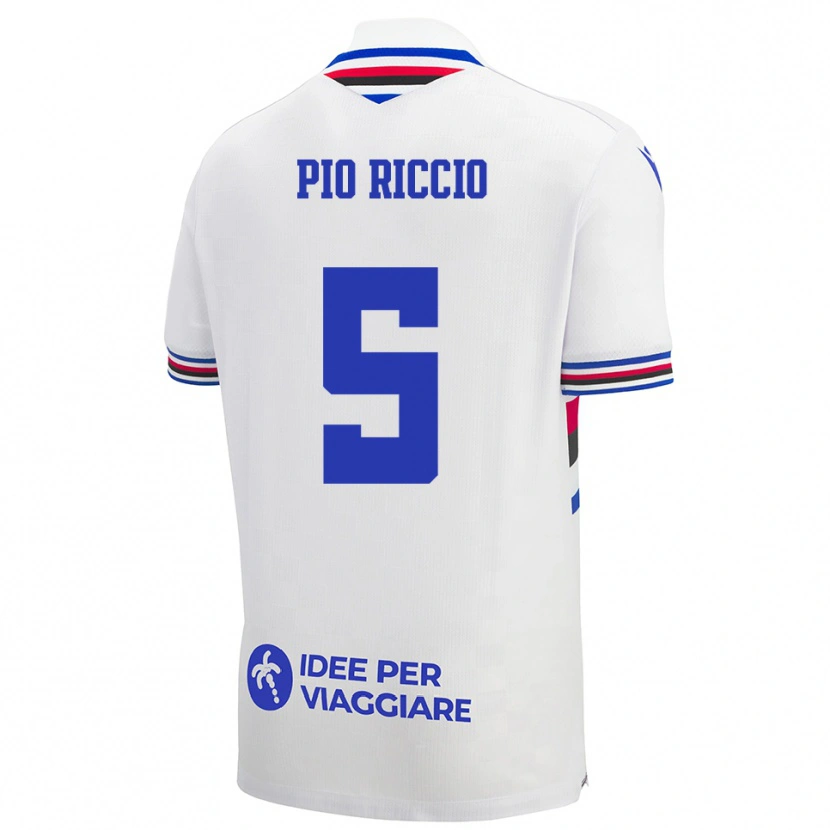 Danxen Dětské Alessandro Pio Riccio #5 Bílo-Modročervená Daleko Hráčské Dresy 2025/26 Dres