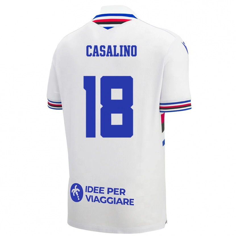 Danxen Dětské Tommaso Casalino #18 Bílo-Modročervená Daleko Hráčské Dresy 2025/26 Dres