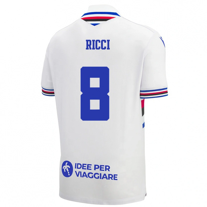 Danxen Dětské Matteo Ricci #8 Bílo-Modročervená Daleko Hráčské Dresy 2025/26 Dres