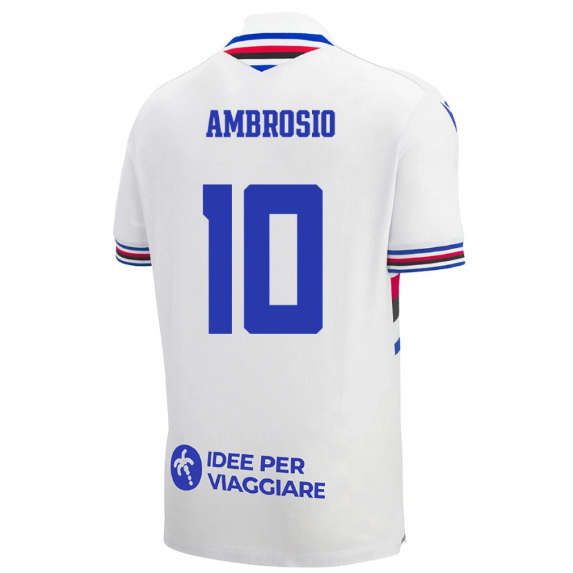 Danxen Dětské Alfonso Ambrosio #10 Bílo-Modročervená Daleko Hráčské Dresy 2025/26 Dres