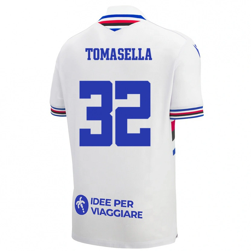 Danxen Dětské Mattia Tomasella #32 Bílo-Modročervená Daleko Hráčské Dresy 2025/26 Dres