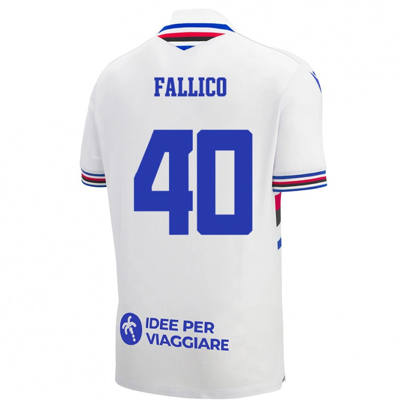 Danxen Dětské Bianca Fallico #40 Bílo-Modročervená Daleko Hráčské Dresy 2025/26 Dres