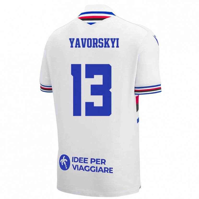 Danxen Dětské Vladyslav Yavorskyi #13 Bílo-Modročervená Daleko Hráčské Dresy 2025/26 Dres