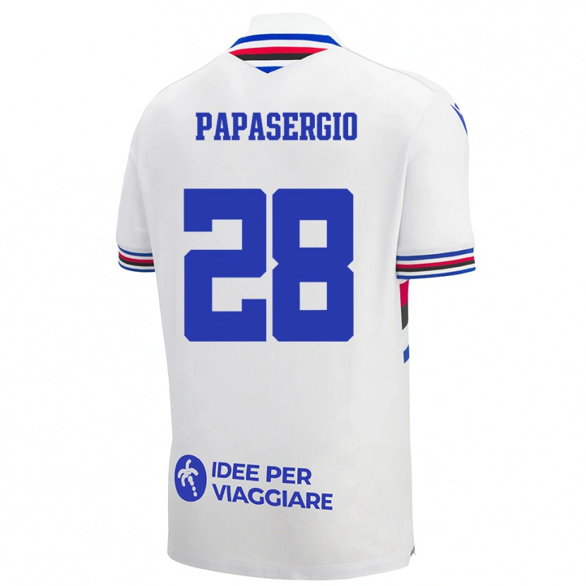 Danxen Dětské Alessio Papasergio #28 Bílo-Modročervená Daleko Hráčské Dresy 2025/26 Dres