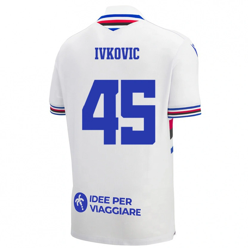 Danxen Dětské Mate Ivkovic #45 Bílo-Modročervená Daleko Hráčské Dresy 2025/26 Dres