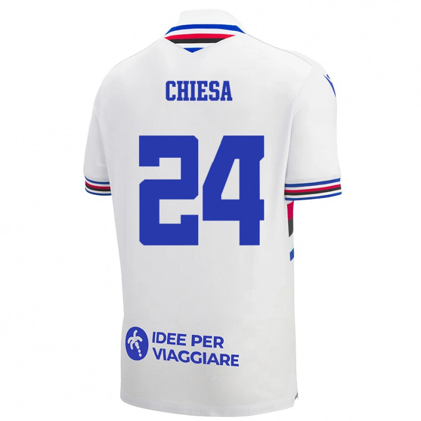 Danxen Dětské Lorenzo Chiesa #24 Bílo-Modročervená Daleko Hráčské Dresy 2025/26 Dres