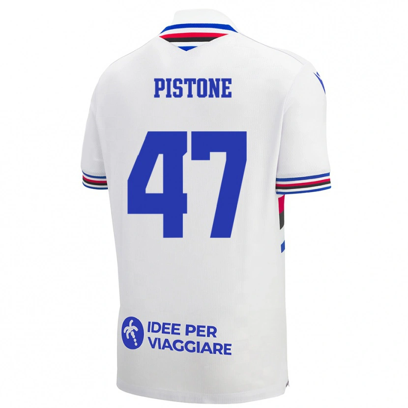 Danxen Dětské Giovanni Pistone #47 Bílo-Modročervená Daleko Hráčské Dresy 2025/26 Dres