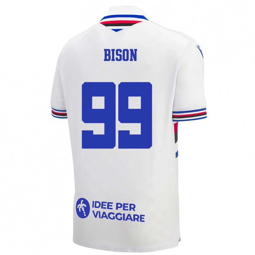 Danxen Dětské Giulia Bison #99 Bílo-Modročervená Daleko Hráčské Dresy 2025/26 Dres