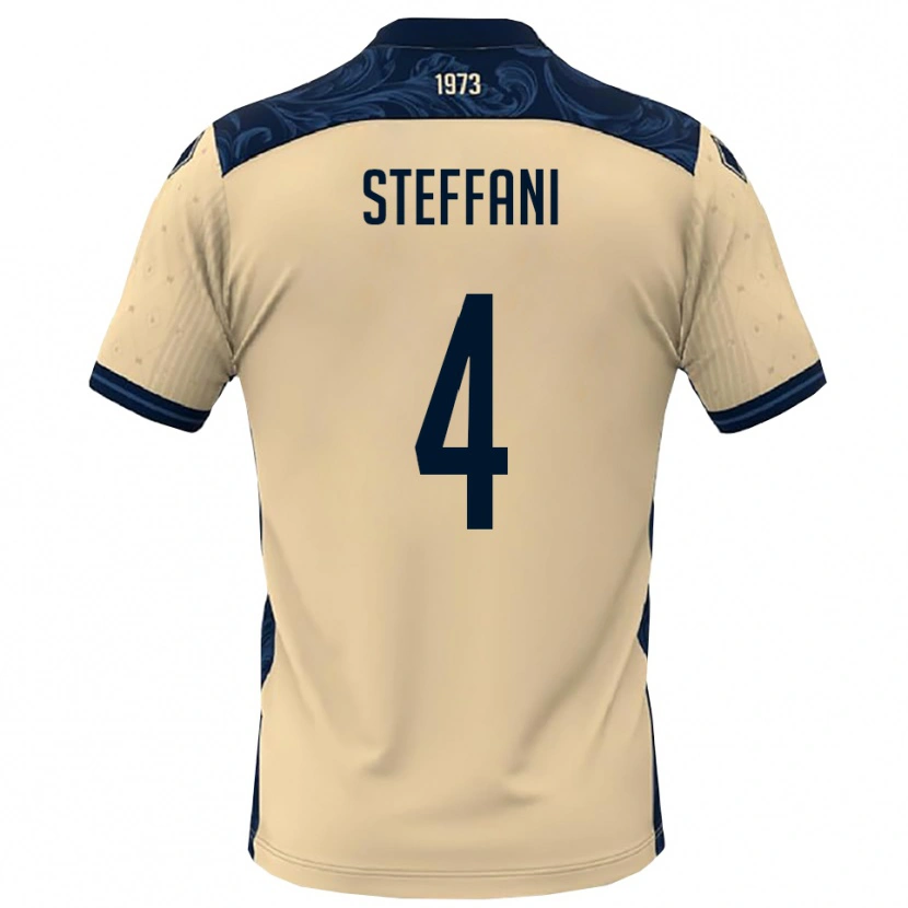 Danxen Dětské Riccardo Steffani #4 Bílá Tmavě Modrá Daleko Hráčské Dresy 2025/26 Dres