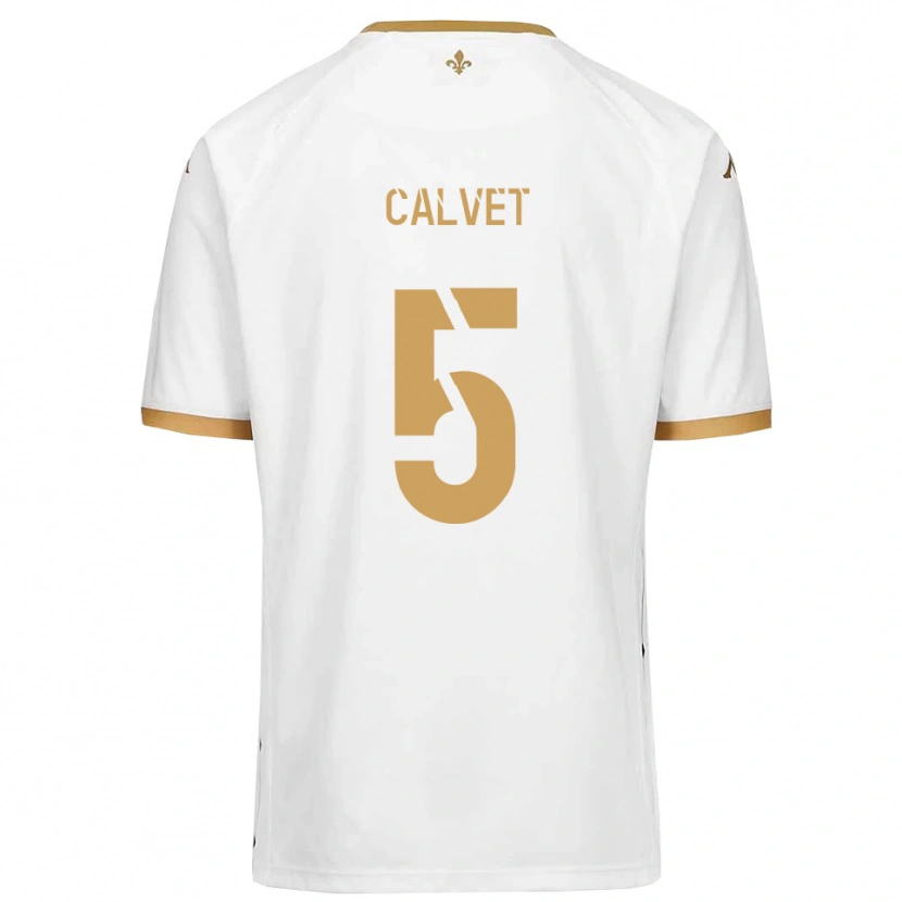Danxen Dětské Raphaël Calvet #5 Bílá Zlatá Daleko Hráčské Dresy 2025/26 Dres
