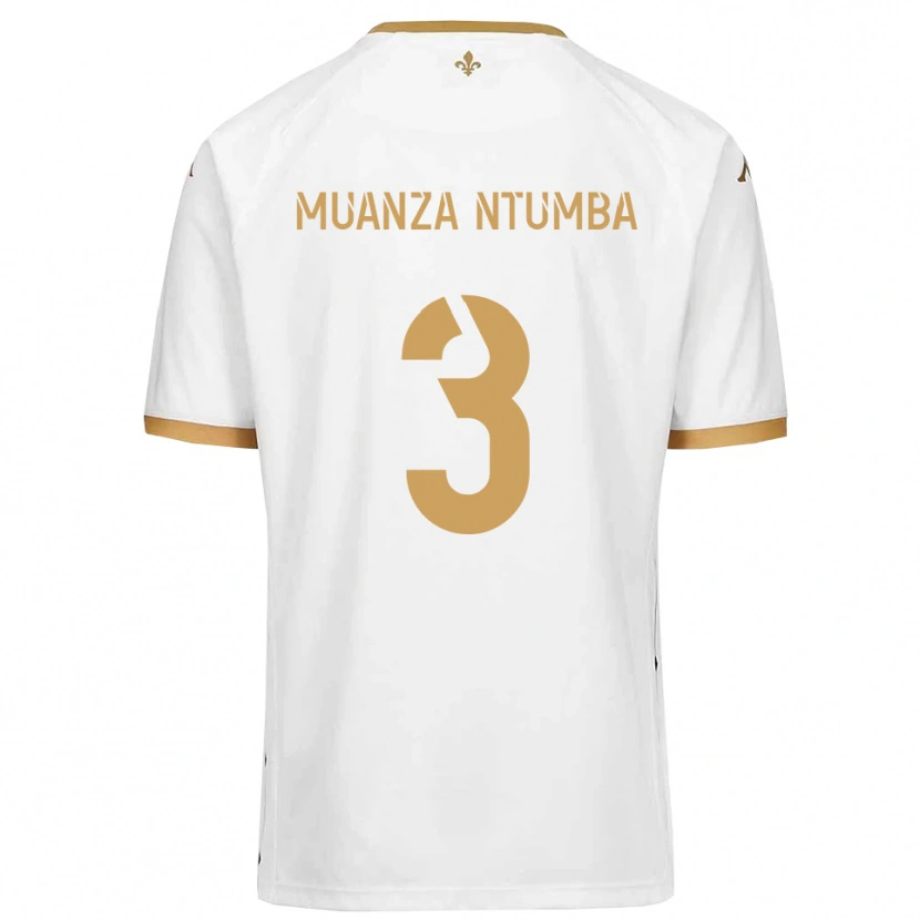 Danxen Dětské Olivier Muanza Ntumba #3 Bílá Zlatá Daleko Hráčské Dresy 2025/26 Dres