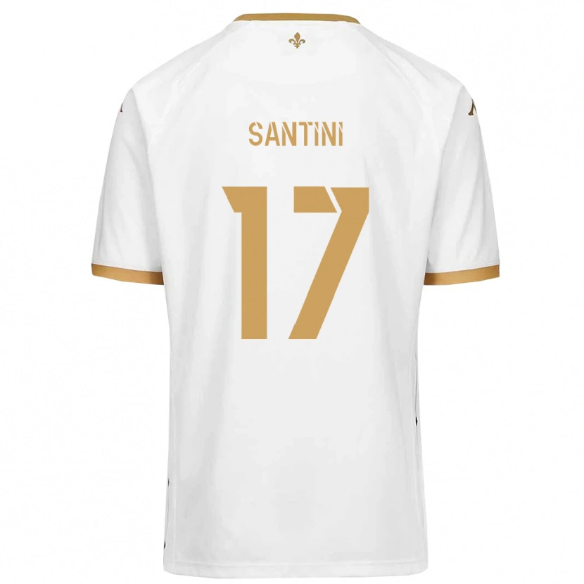 Danxen Dětské Jérémi Santini #17 Bílá Zlatá Daleko Hráčské Dresy 2025/26 Dres