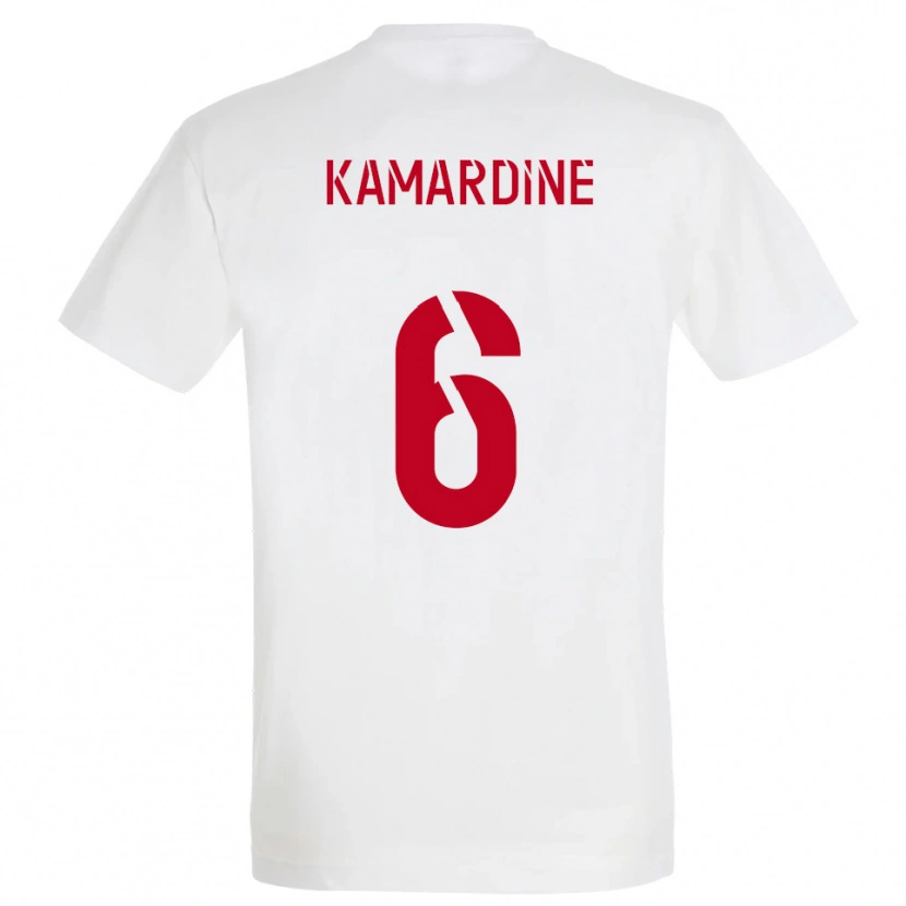 Danxen Dětské Mohamed Kamardine #6 Bílá Červená Žlutá Daleko Hráčské Dresy 2025/26 Dres