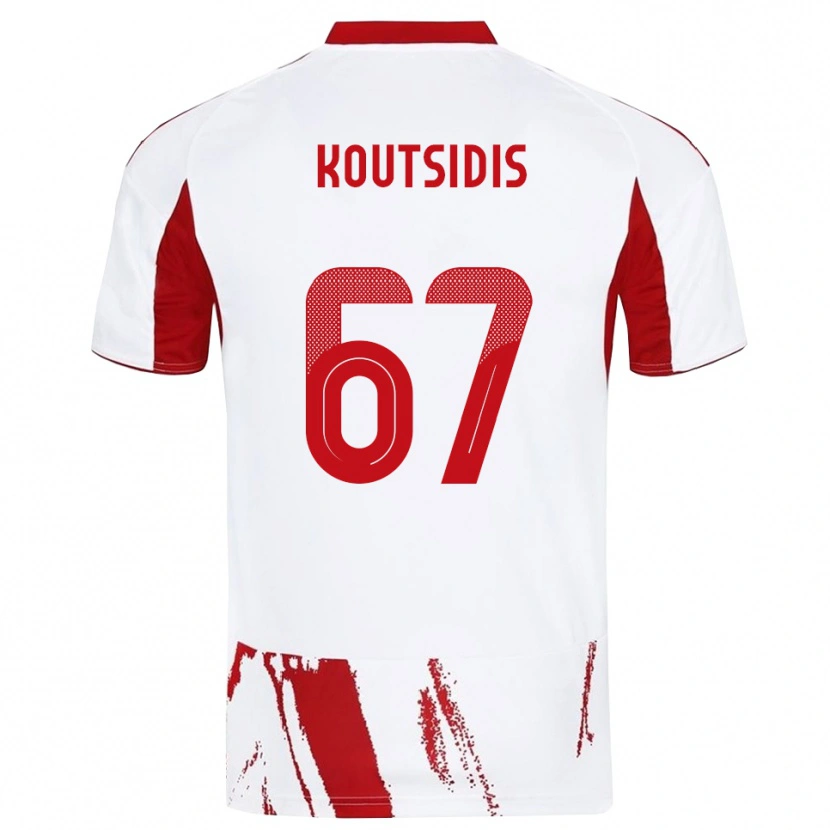 Danxen Dětské Isidoros Koutsidis #67 Bíločervená Daleko Hráčské Dresy 2025/26 Dres