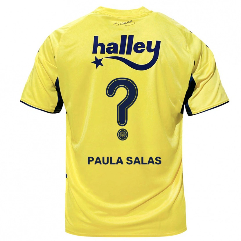 Danxen Dětské María Paula Salas #0 Žlutá Tmavě Modrá Daleko Hráčské Dresy 2025/26 Dres