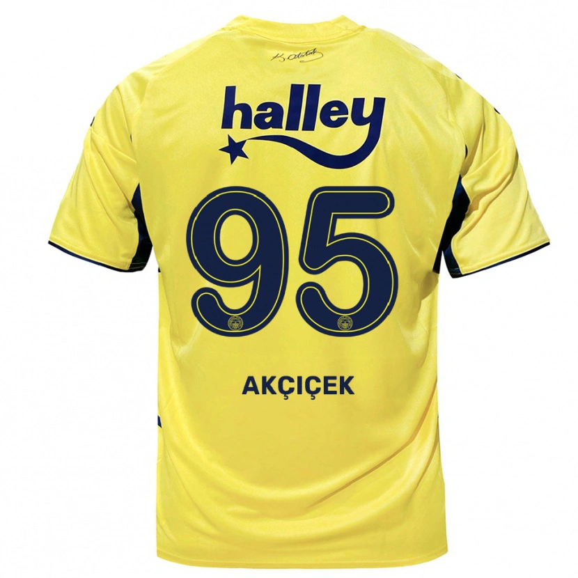 Danxen Dětské Yusuf Akçiçek #95 Žlutá Tmavě Modrá Daleko Hráčské Dresy 2025/26 Dres