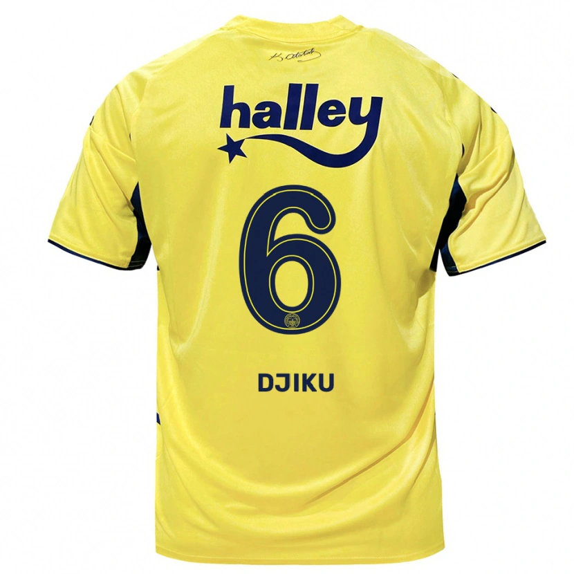 Danxen Dětské Alexander Djiku #6 Žlutá Tmavě Modrá Daleko Hráčské Dresy 2025/26 Dres