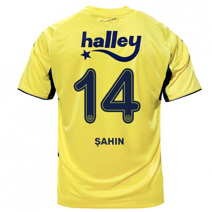 Danxen Dětské Uğur Şahin #14 Žlutá Tmavě Modrá Daleko Hráčské Dresy 2025/26 Dres