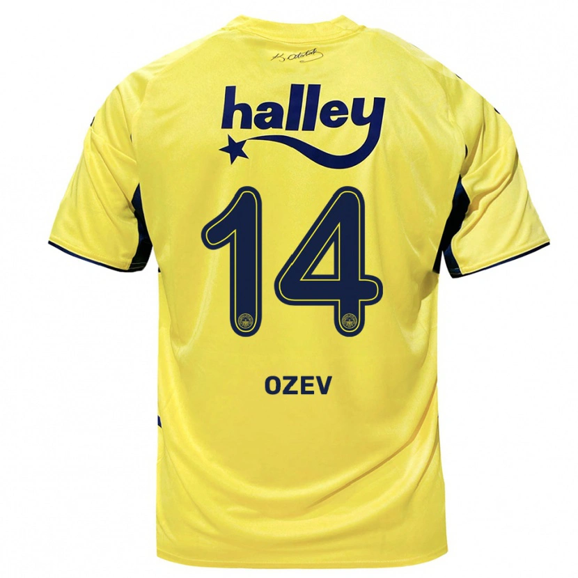 Danxen Dětské Ümran Özev #14 Žlutá Tmavě Modrá Daleko Hráčské Dresy 2025/26 Dres