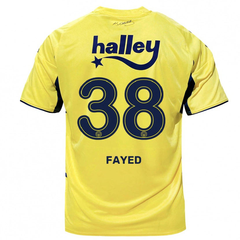 Danxen Dětské Omar Fayed #38 Žlutá Tmavě Modrá Daleko Hráčské Dresy 2025/26 Dres