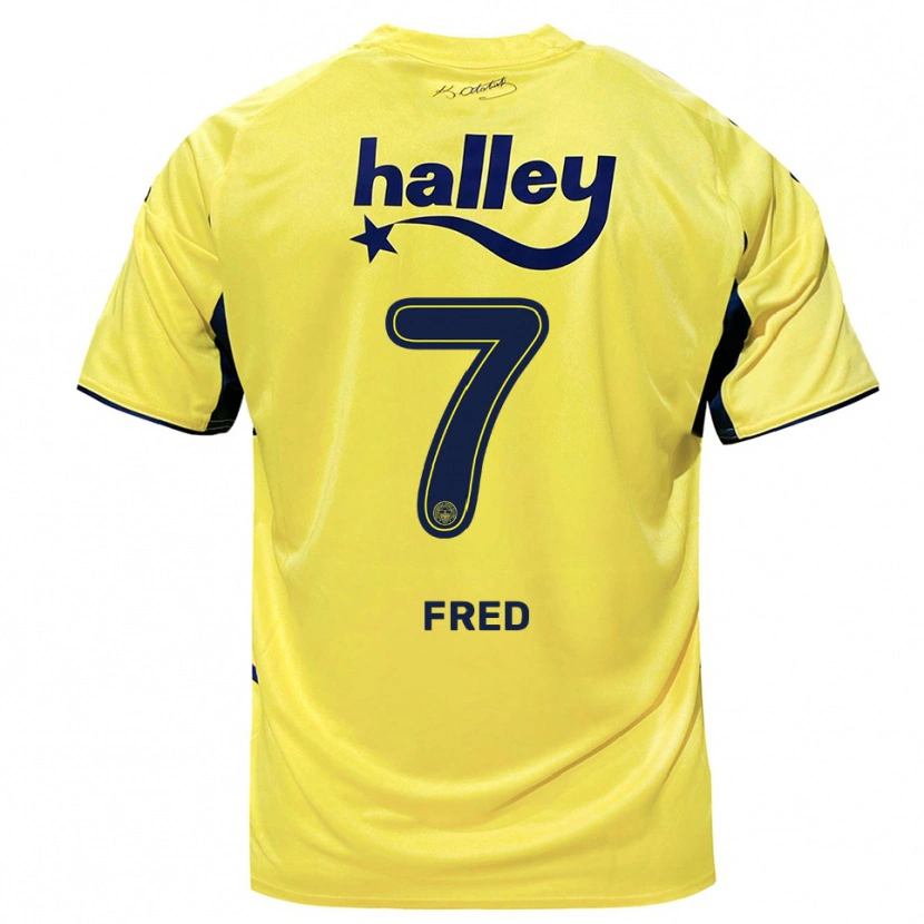 Danxen Dětské Fred #7 Žlutá Tmavě Modrá Daleko Hráčské Dresy 2025/26 Dres