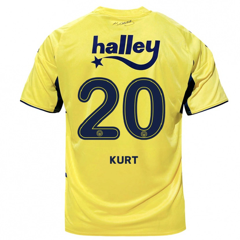 Danxen Dětské Metehan Kurt #20 Žlutá Tmavě Modrá Daleko Hráčské Dresy 2025/26 Dres