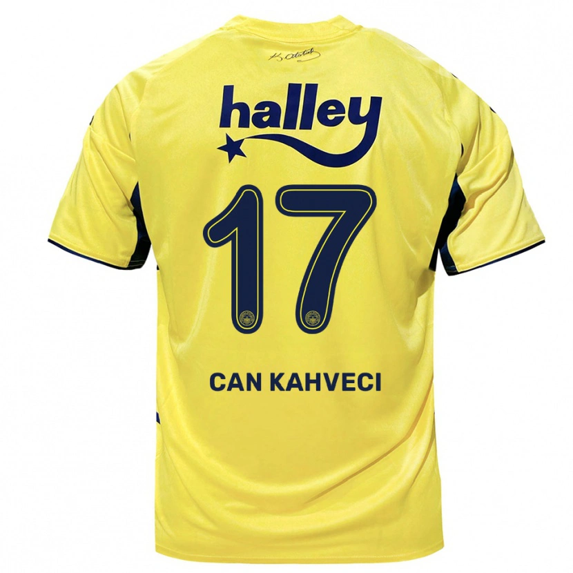 Danxen Dětské İrfan Can Kahveci #17 Žlutá Tmavě Modrá Daleko Hráčské Dresy 2025/26 Dres