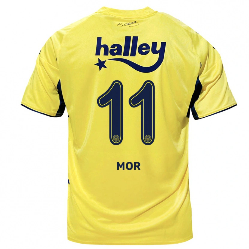 Danxen Dětské Emre Mor #11 Žlutá Tmavě Modrá Daleko Hráčské Dresy 2025/26 Dres