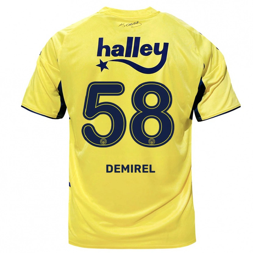 Danxen Dětské Görkem Demirel #58 Žlutá Tmavě Modrá Daleko Hráčské Dresy 2025/26 Dres