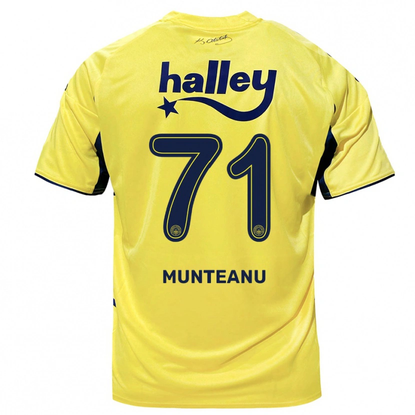 Danxen Dětské Natalia Munteanu #71 Žlutá Tmavě Modrá Daleko Hráčské Dresy 2025/26 Dres