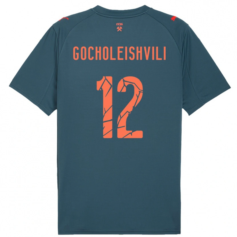 Danxen Dětské Giorgi Gocholeishvili #12 Tmavě Modrá Červená Daleko Hráčské Dresy 2025/26 Dres