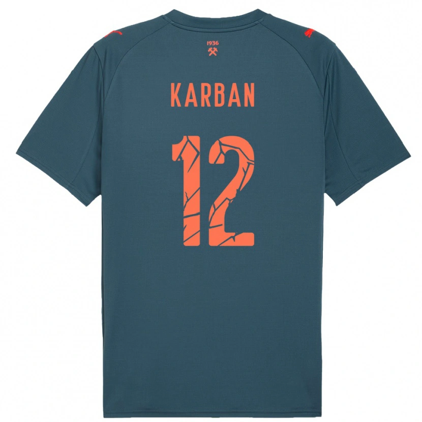 Danxen Dětské Yevheniia Karban #12 Tmavě Modrá Červená Daleko Hráčské Dresy 2025/26 Dres