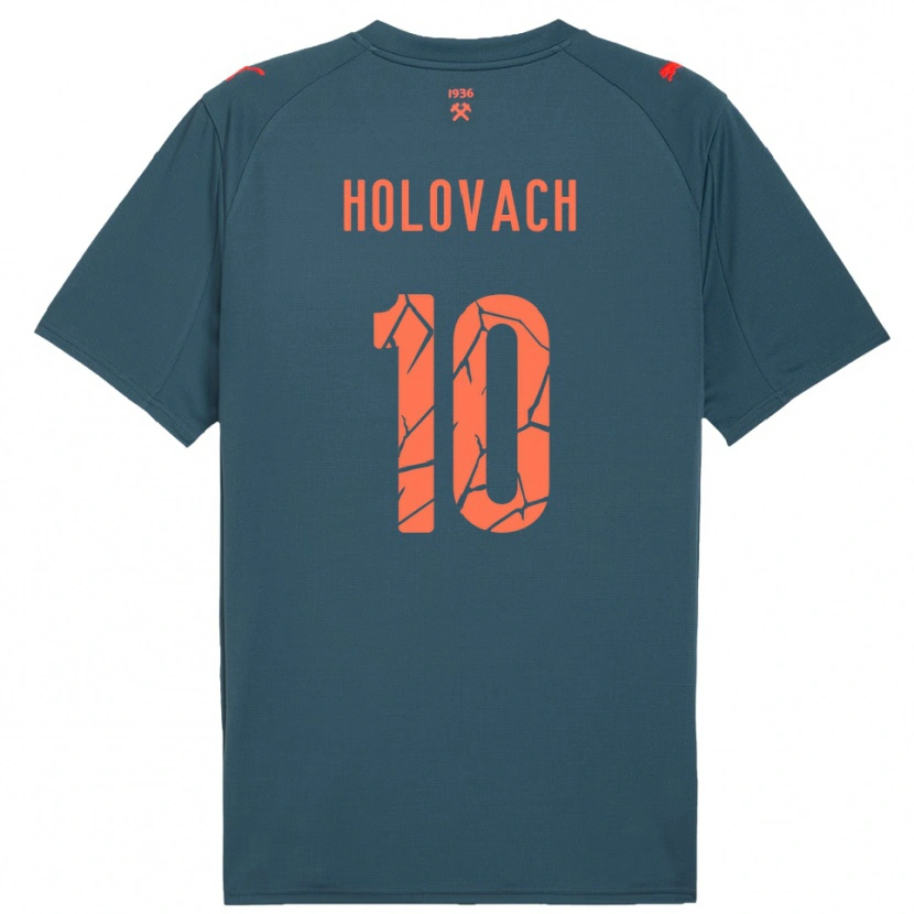 Danxen Dětské Viktoriia Holovach #10 Tmavě Modrá Červená Daleko Hráčské Dresy 2025/26 Dres