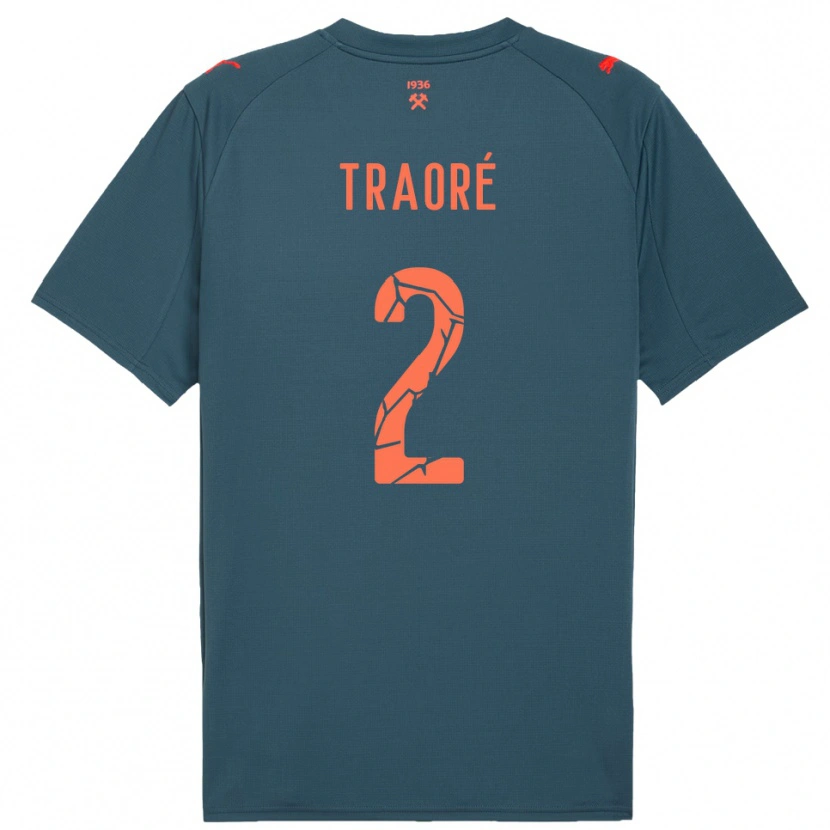 Danxen Dětské Lassina Traoré #2 Tmavě Modrá Červená Daleko Hráčské Dresy 2025/26 Dres